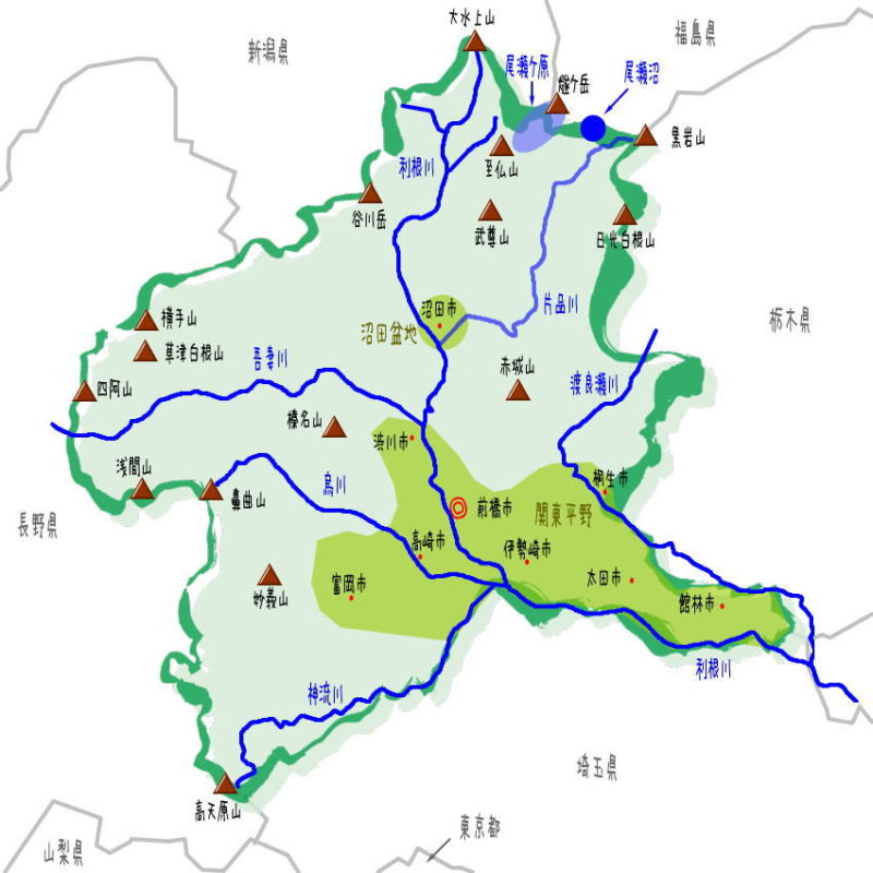 群馬県の地理・地形・地図