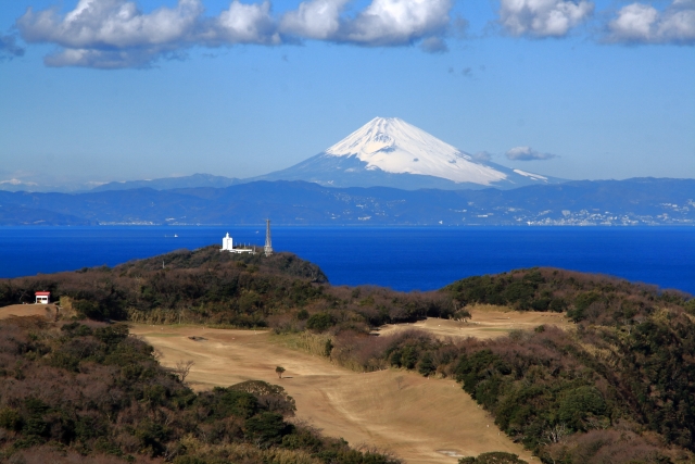 大島から見た富士山