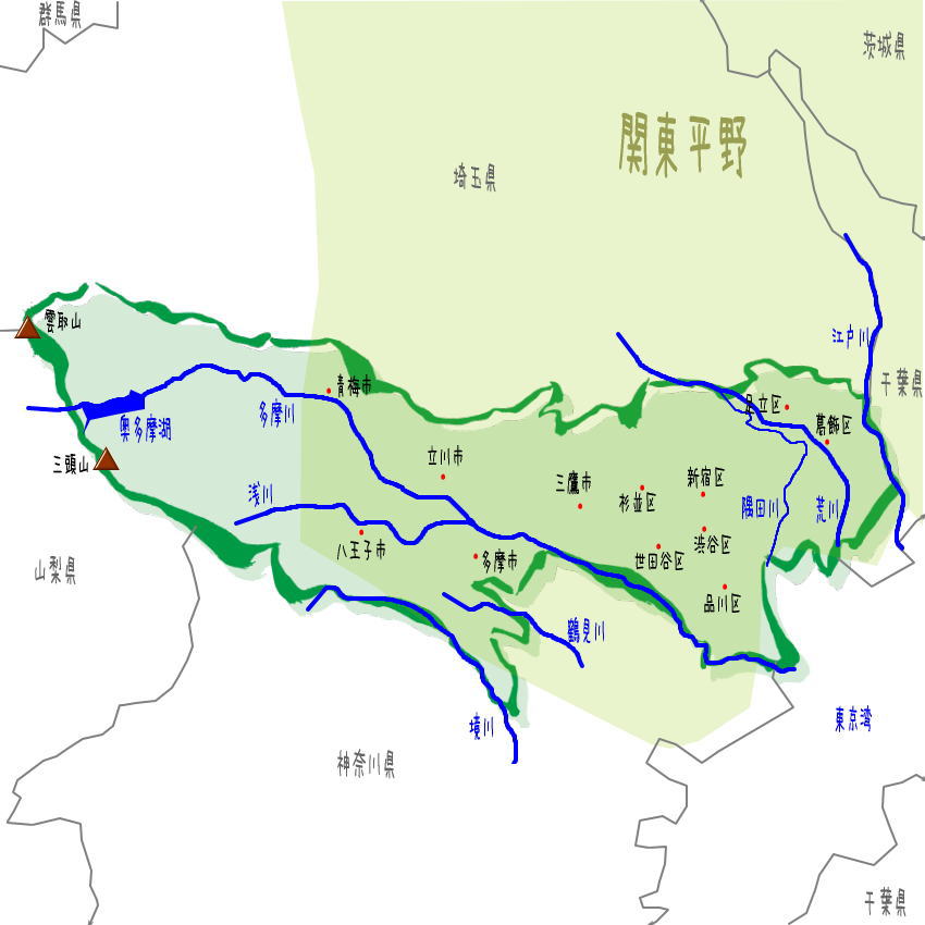 東京都 地理 地形 地図 47prefectures 47都道府県のあれやこれや