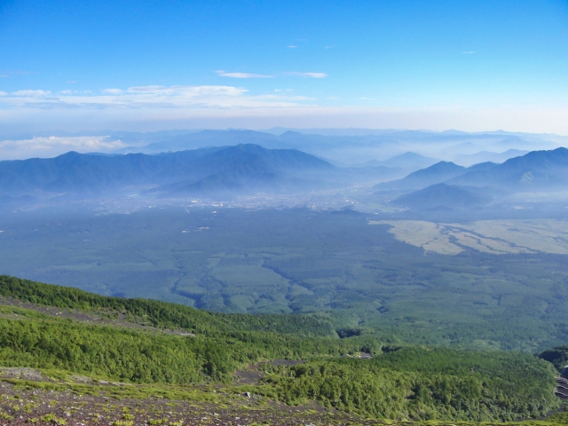 富士山から見る青木ヶ原樹海(山梨県)