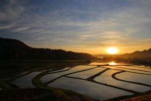 田染荘の朝日(豊後高田市)
