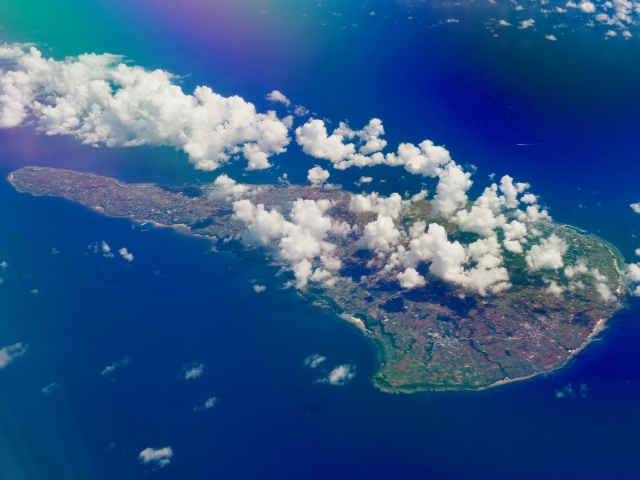 上空から見た沖永良部島