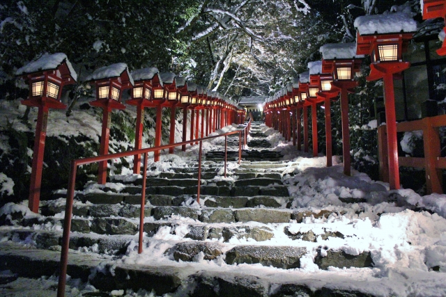 雪の貴船神社(京都府京都府)